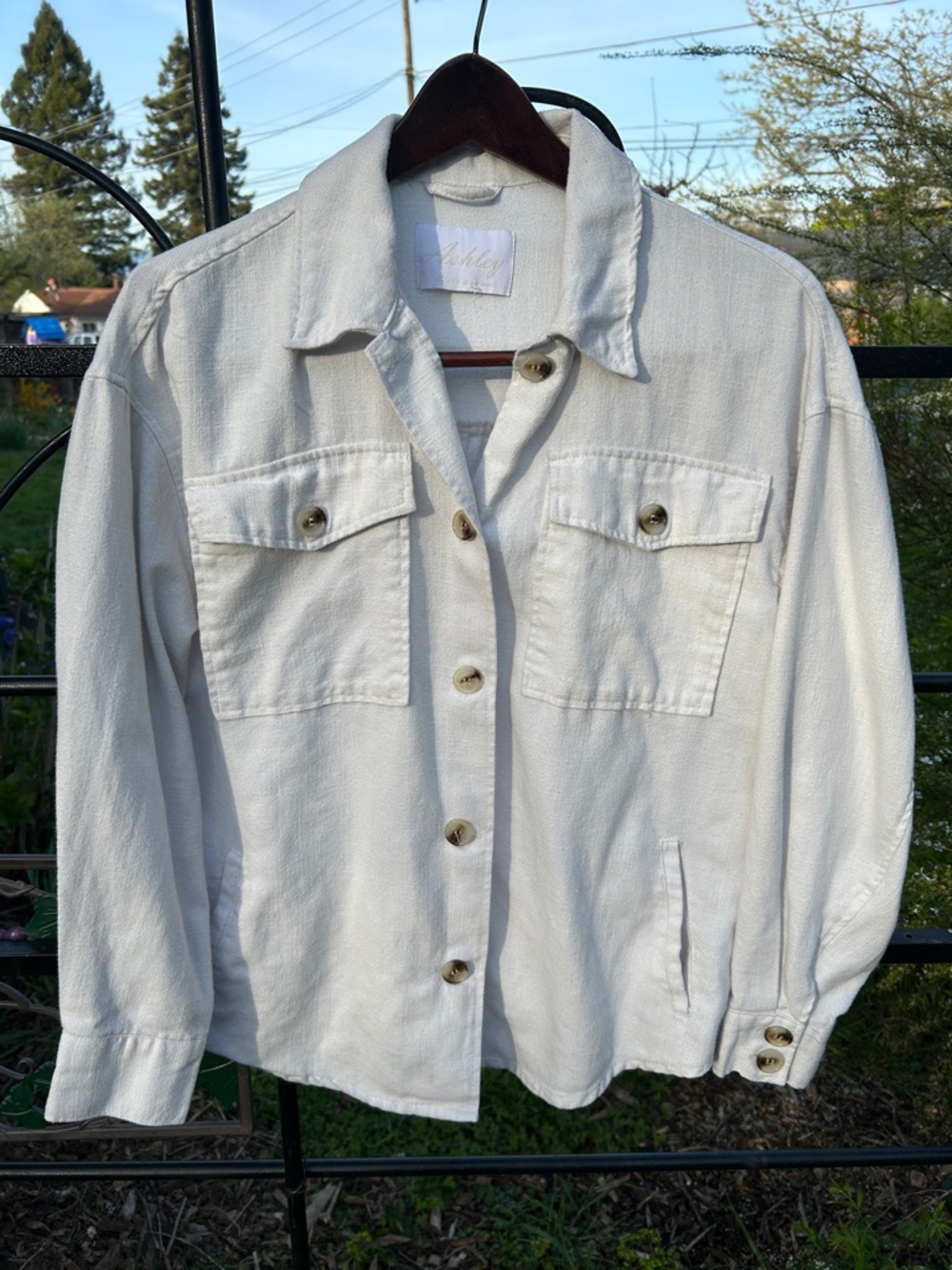 Ashley by 26 International cream jacket/shirt/shacket size M